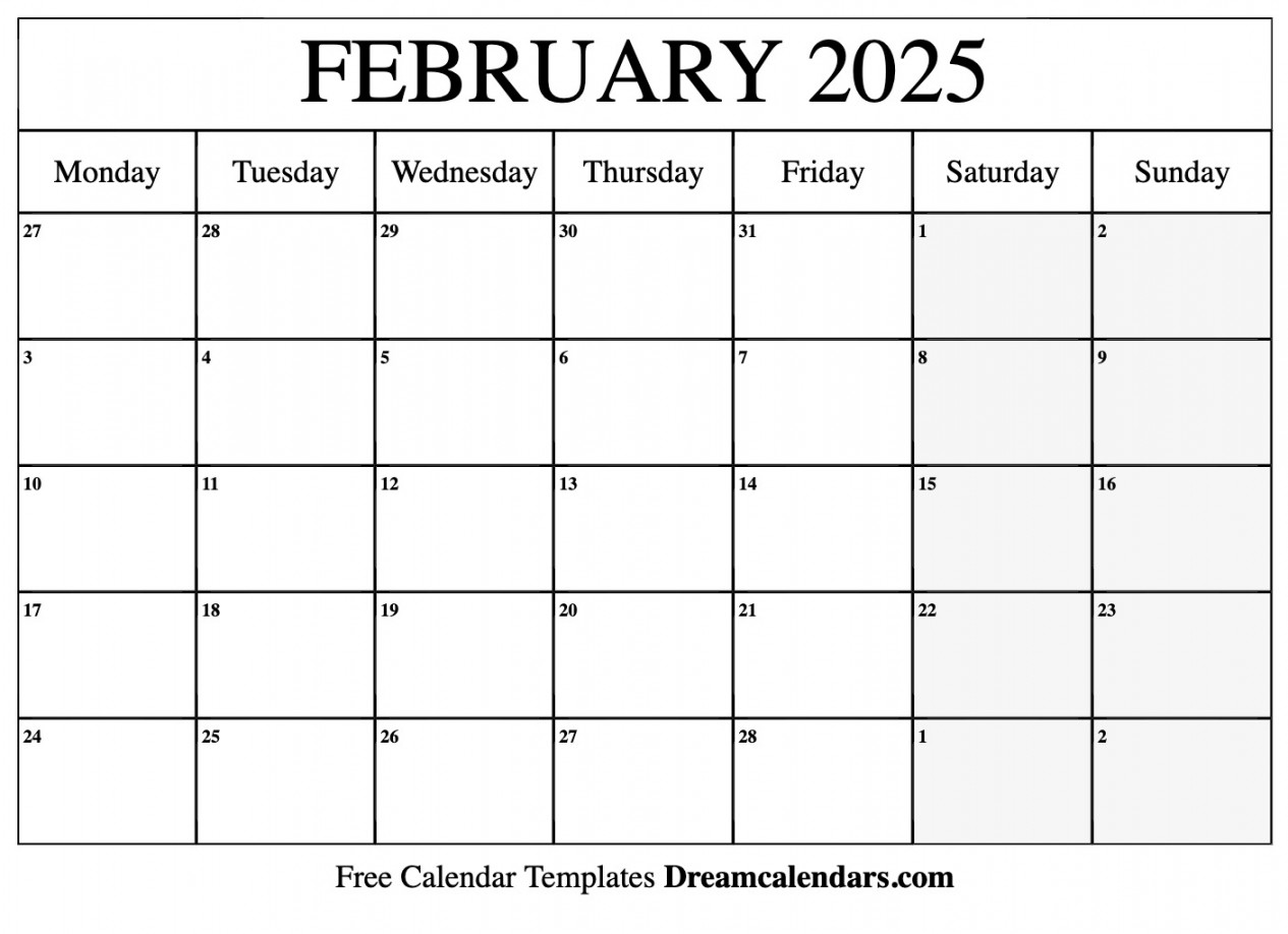 February  Calendar - Free Printable with Holidays and Observances