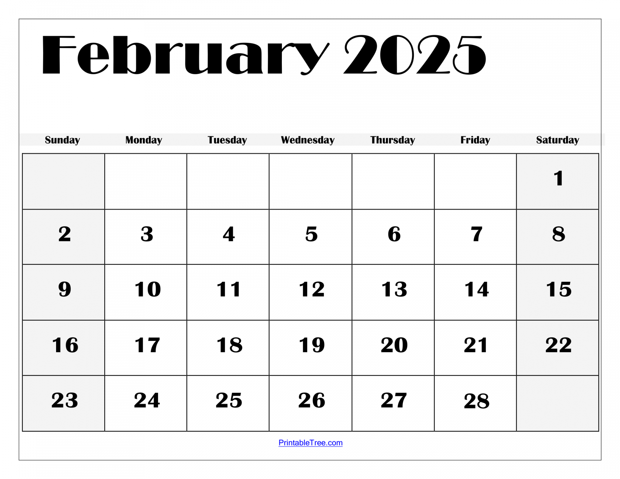 February  Calendar Printable PDF Template with Holidays