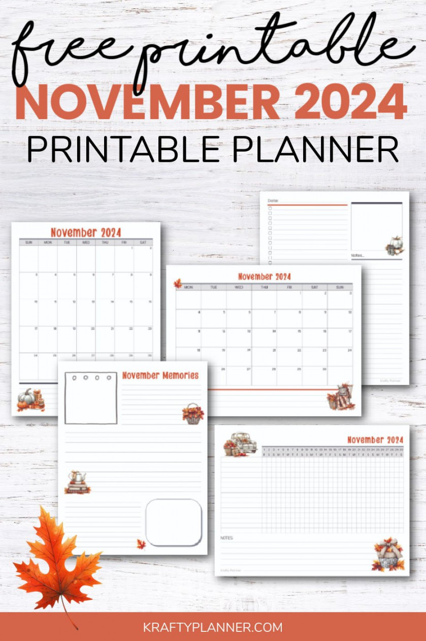 Free November Planning Printables Pack — Krafty Planner