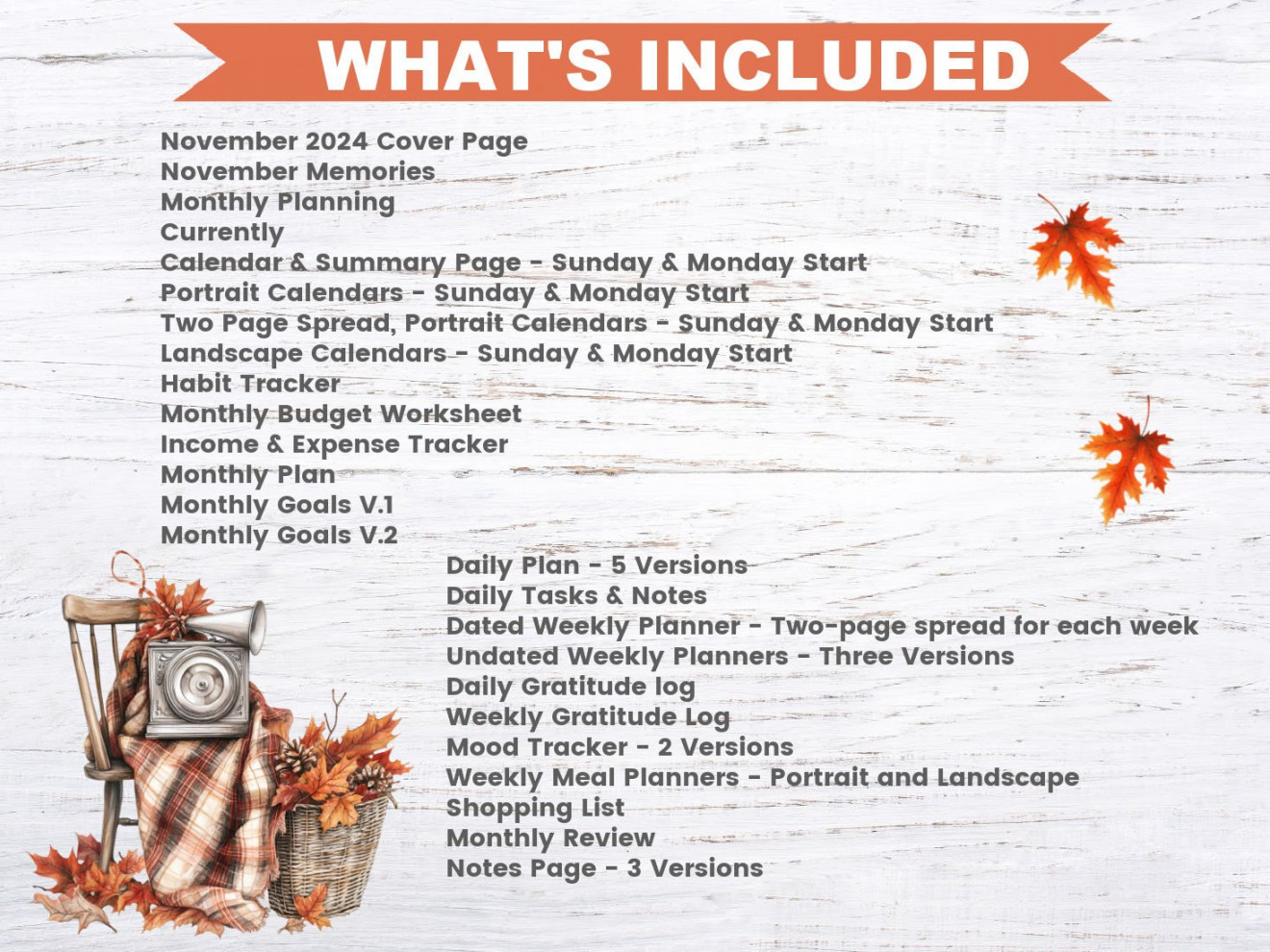 Free November Planning Printables Pack — Krafty Planner