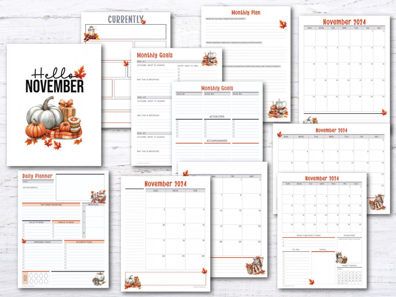 Free November Planning Printables Pack — Krafty Planner