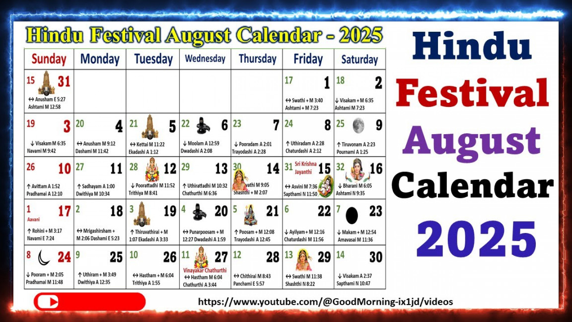 Hindu Festivals August Calendar , #augustcalendar