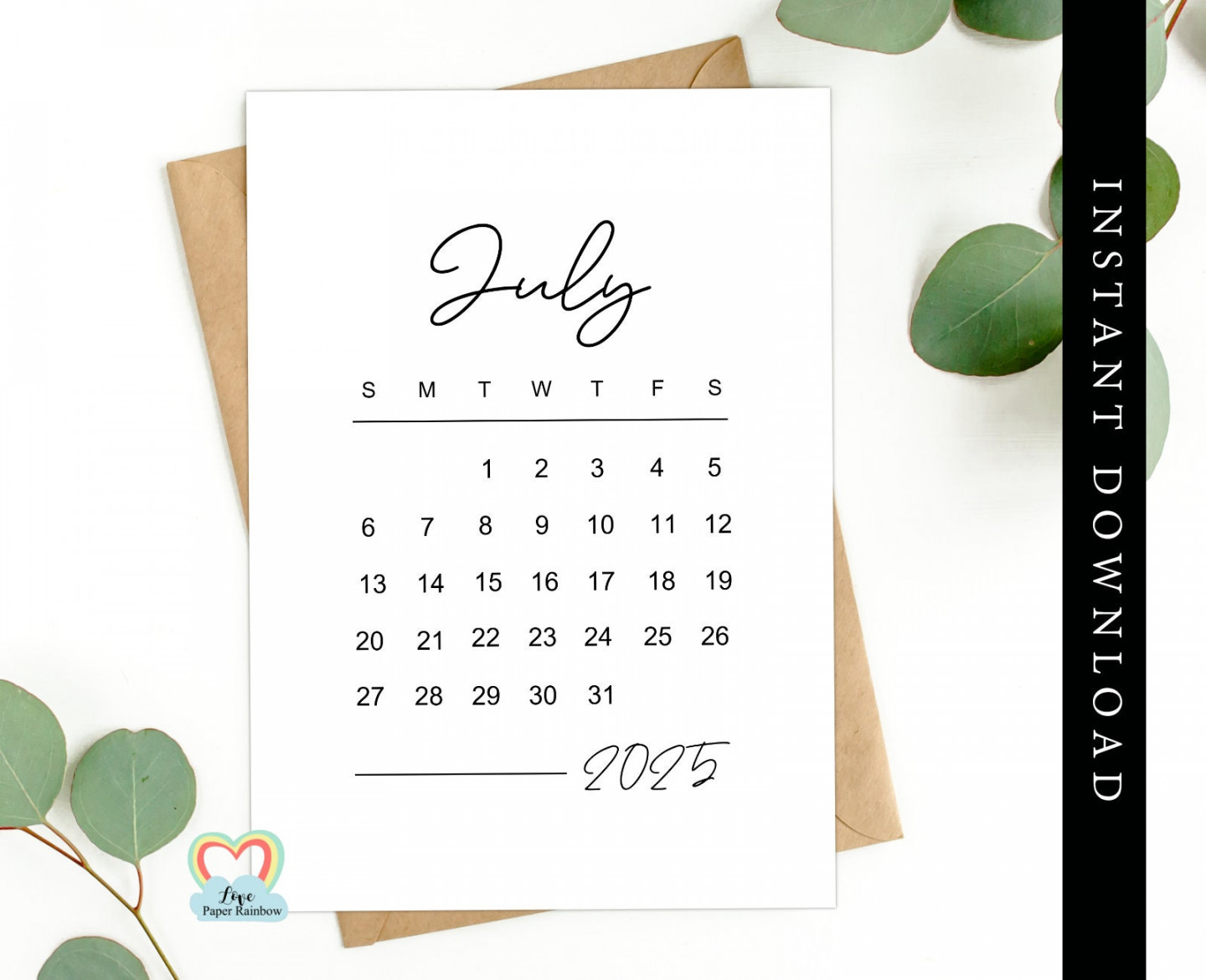 July  calendar printable  baby due date July   pregnancy  announcement July   instant download  save the date July