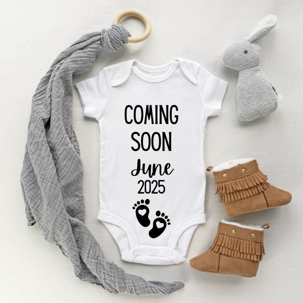 June  Pregnancy Announcement  June  Baby reveal  June   Pregnancy Reveal  Due Date Bodysuit  Maternity Photo Prop