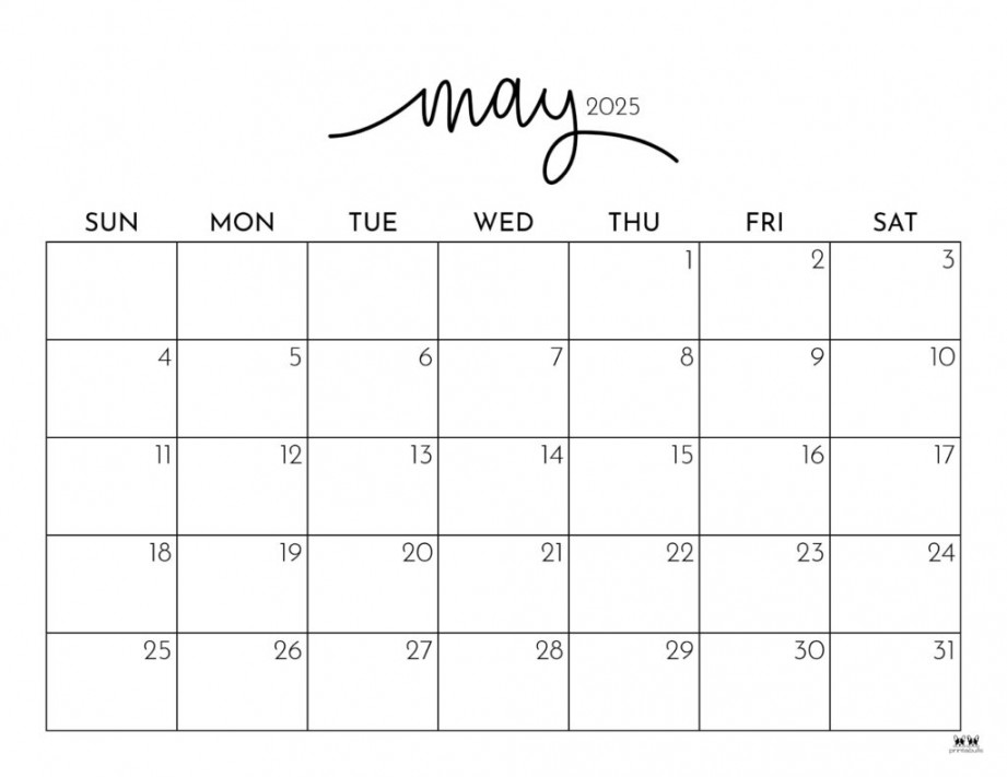 May  Calendars -  FREE Printables  Printabulls