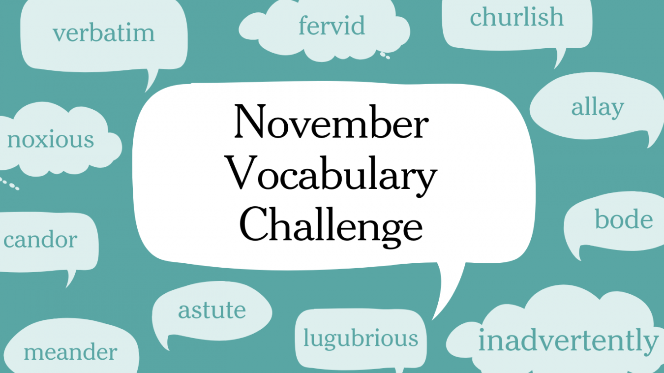 November Vocabulary Challenge: Write a Story Using Our Words of