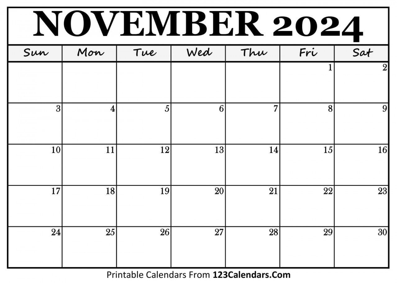 Printable November  Calendar Templates