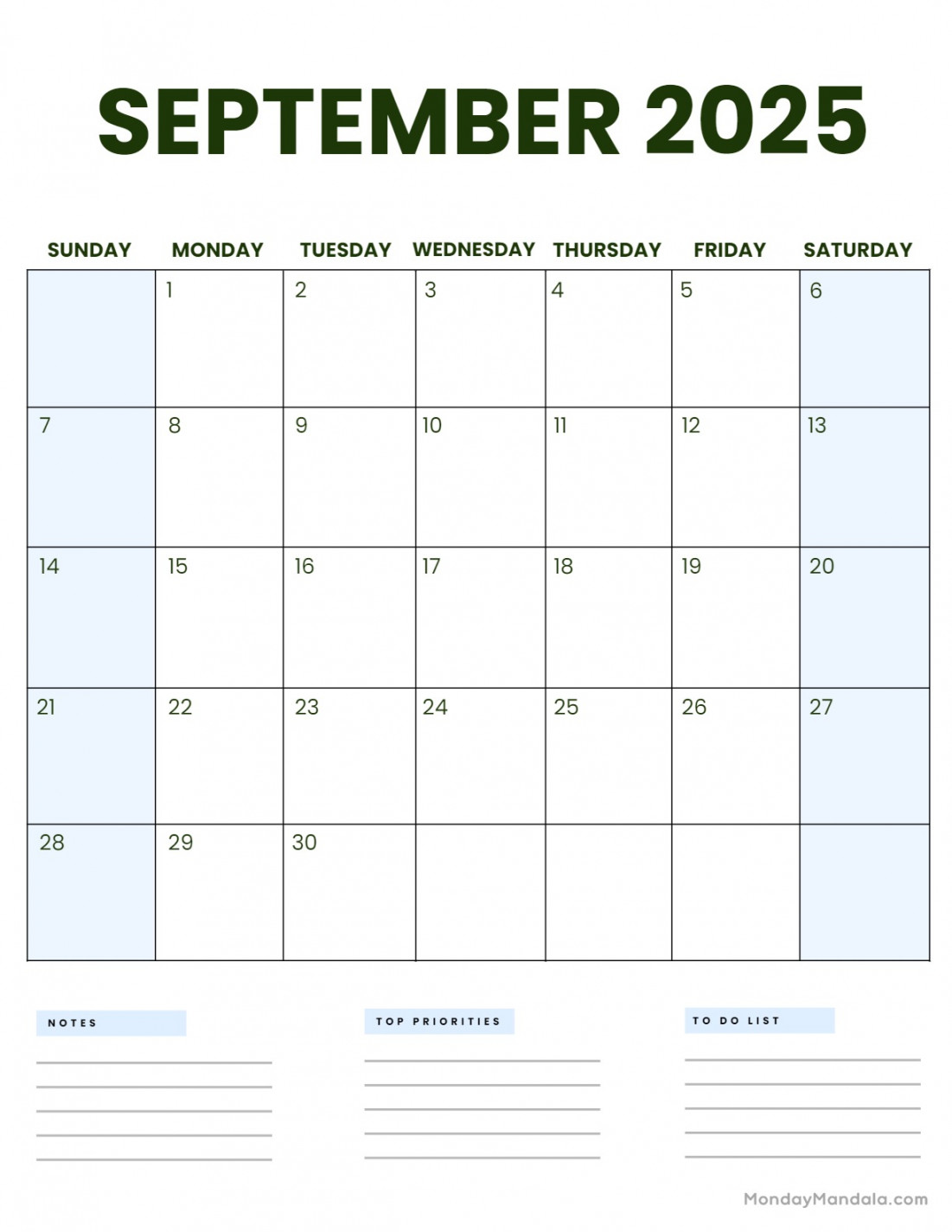 September  Calendar ( Free PDF Printables)