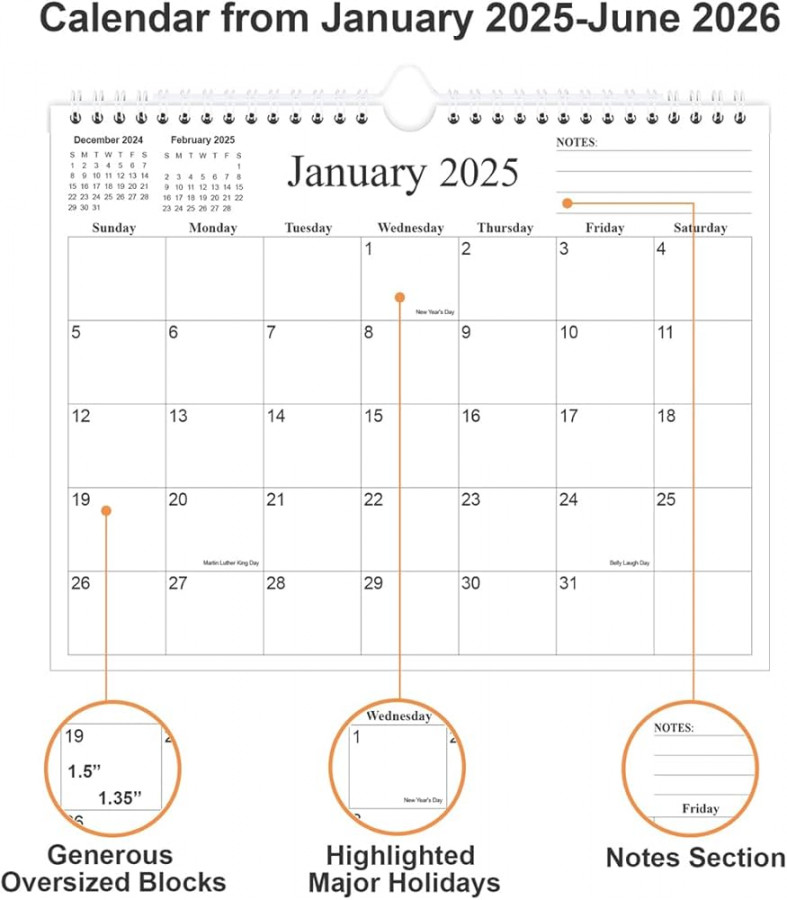 Amazon.com: Calendar - Months Calendar from January  to June  , Wall Calendar - with Thick Paper,