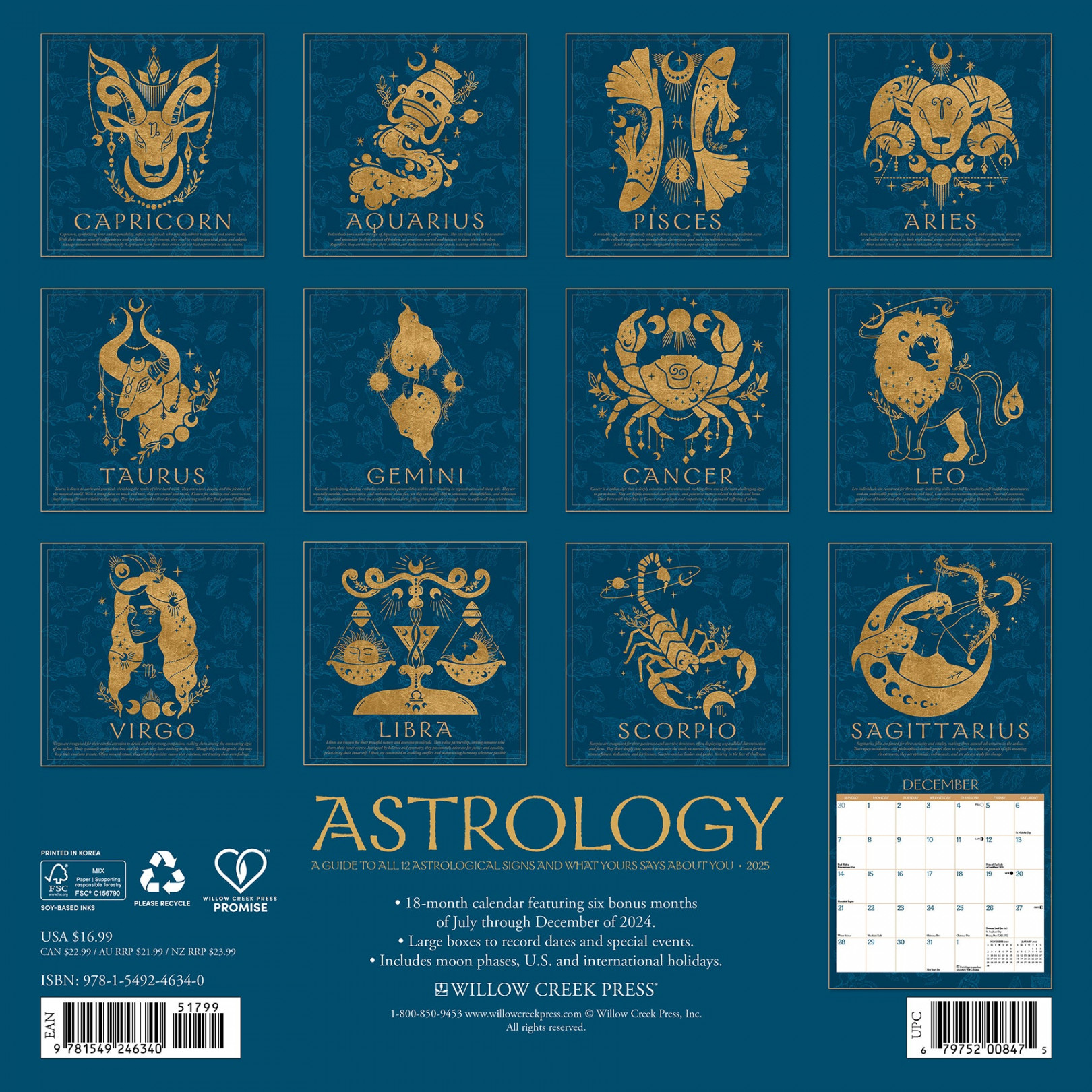 Astrology  Wall Calendar