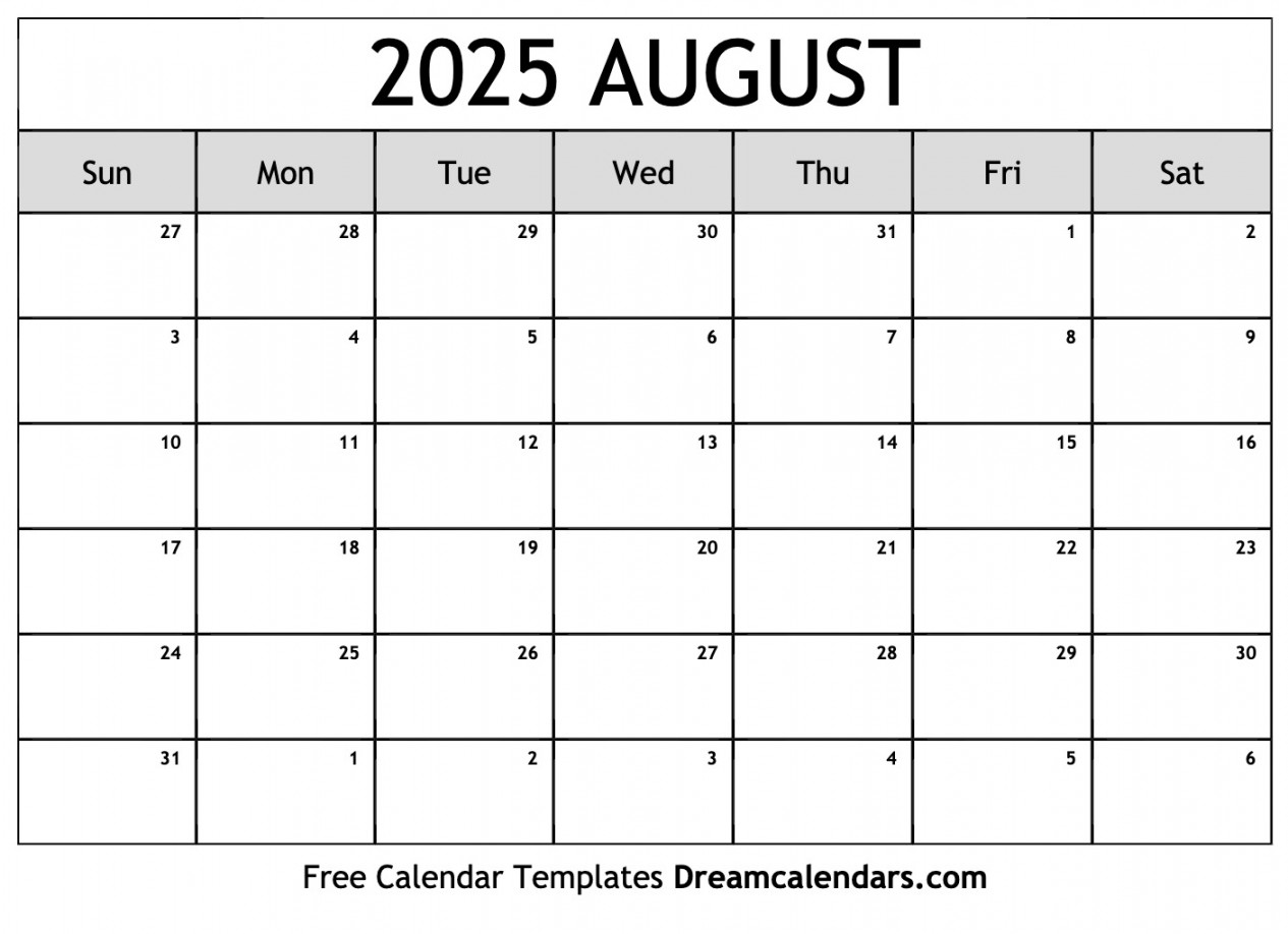 August  Calendar - Free Printable with Holidays and Observances