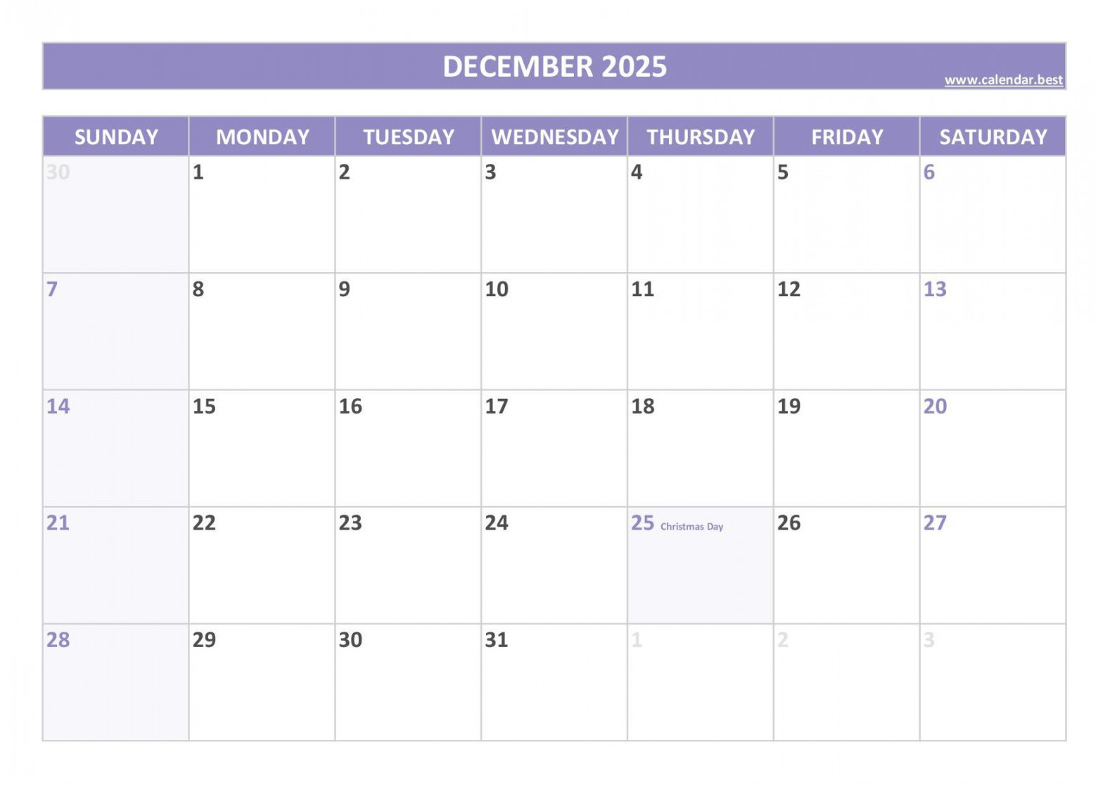 calendar with holidays (US Federal Holidays)