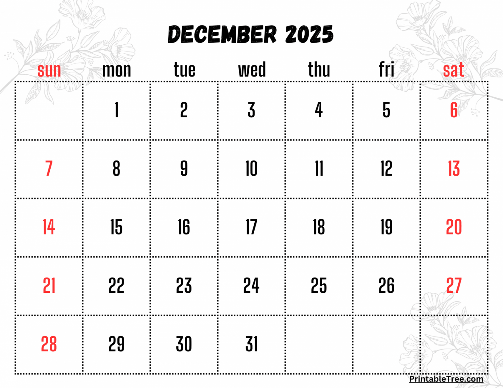 December  Calendar With Holidays