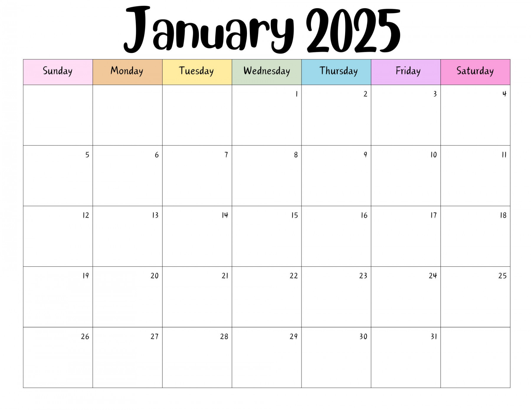 Editable January  Calendar PDF Template, Winter  Calendar