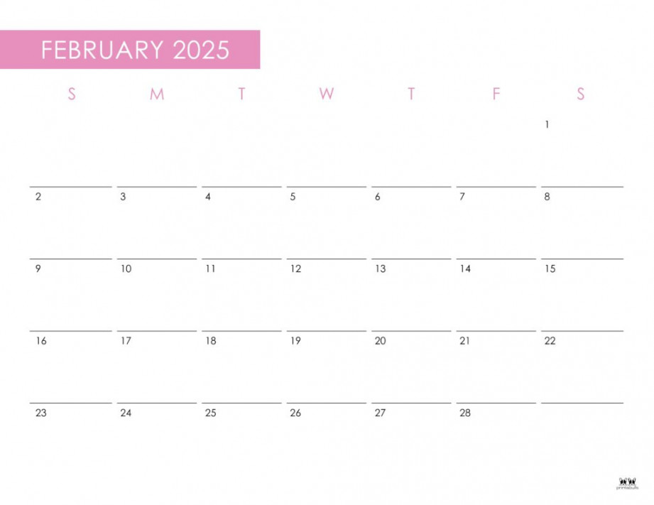 February  Calendars -  FREE Printables  Printabulls