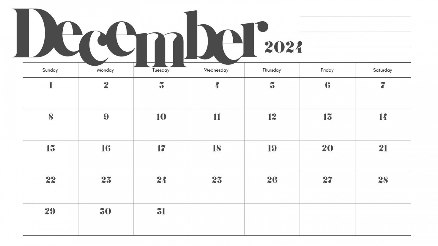 Free, printable December  calendar templates  Canva