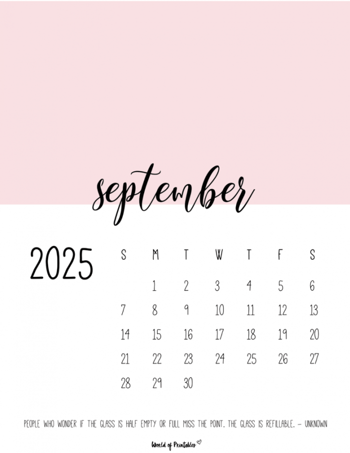 Free Printable September  Calendars - World of Printables