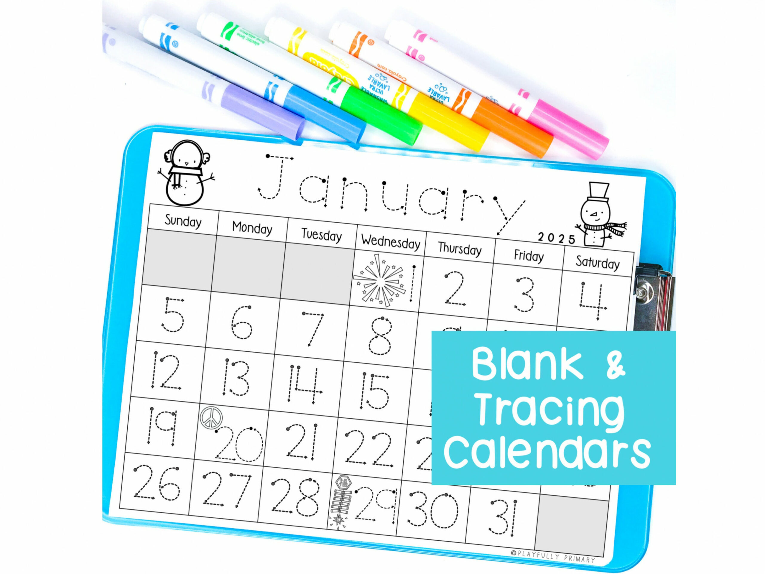 January  Calendar With Holidays Template, Kids Calendar