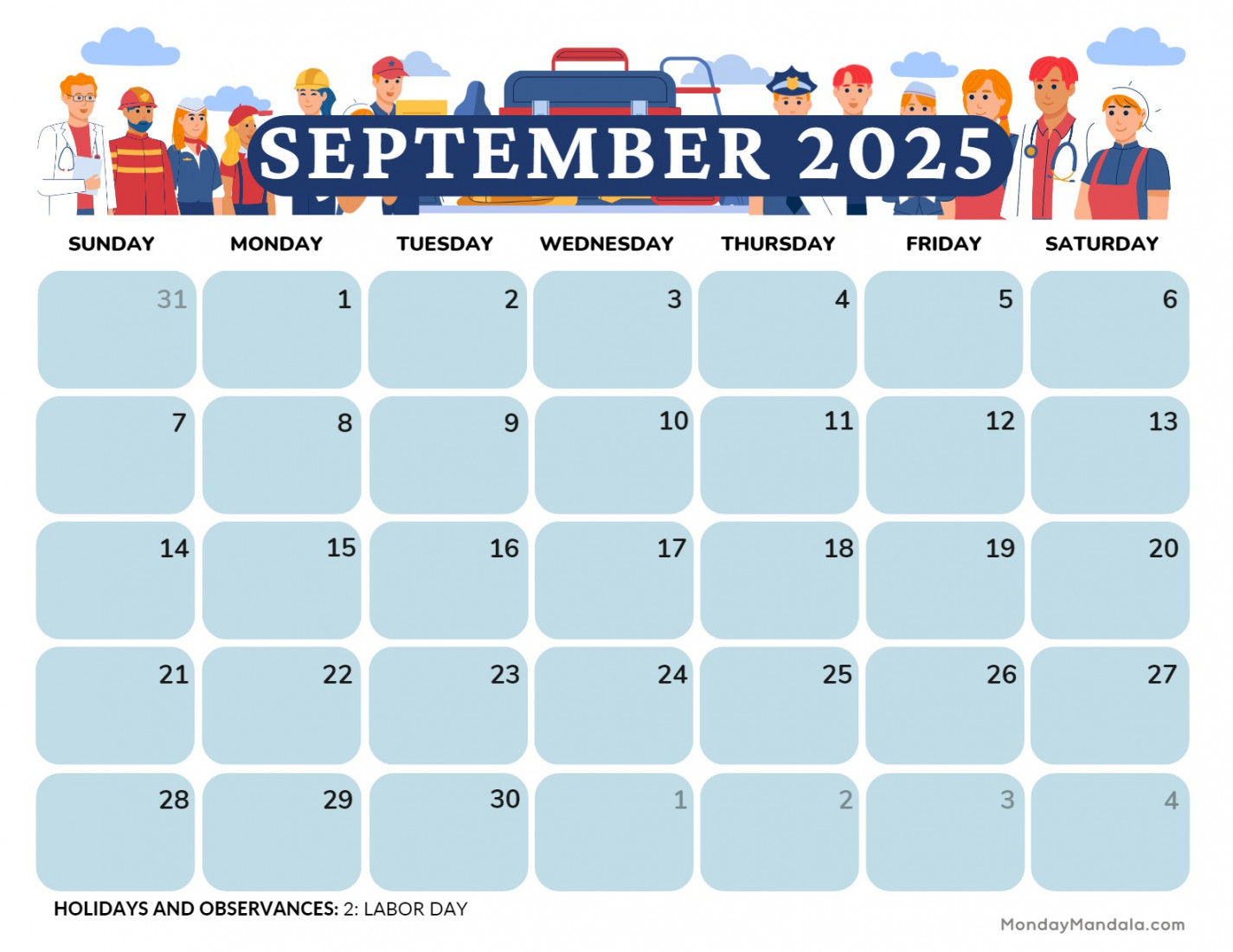 September  Calendar ( Free PDF Printables)