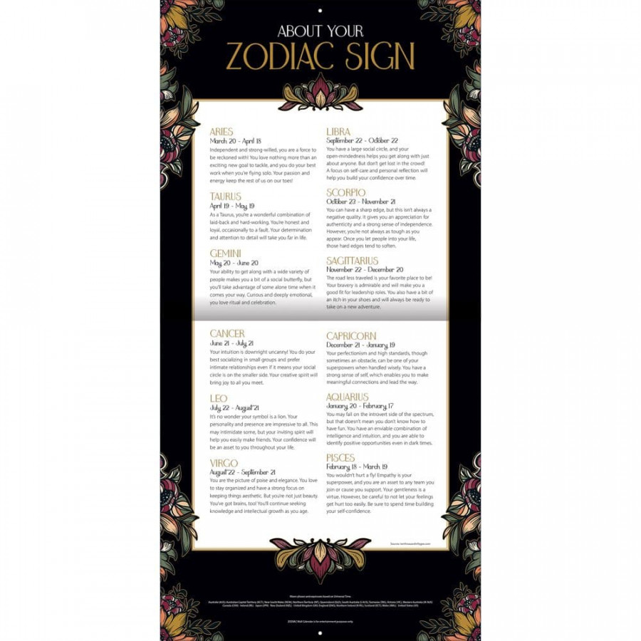 Zodiac  Wall Calendar - Calendars