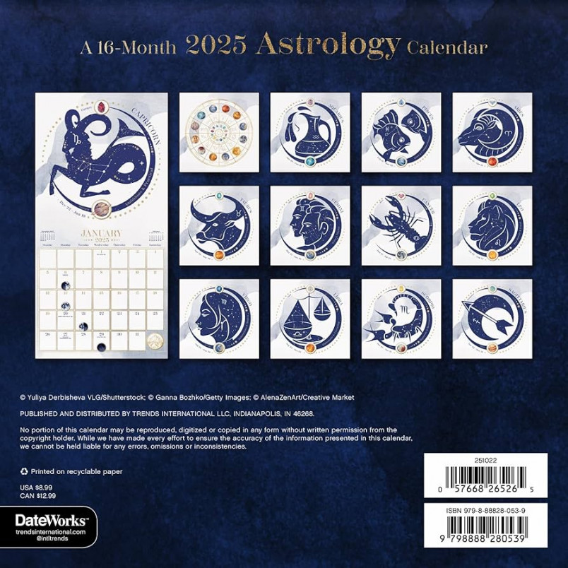 Astrology Calendar  - Deluxe  Horoscope Mini Calendar Bundle with  Over  Calendar Stickers (Astral Zodiac Gifts, Office Supplies)