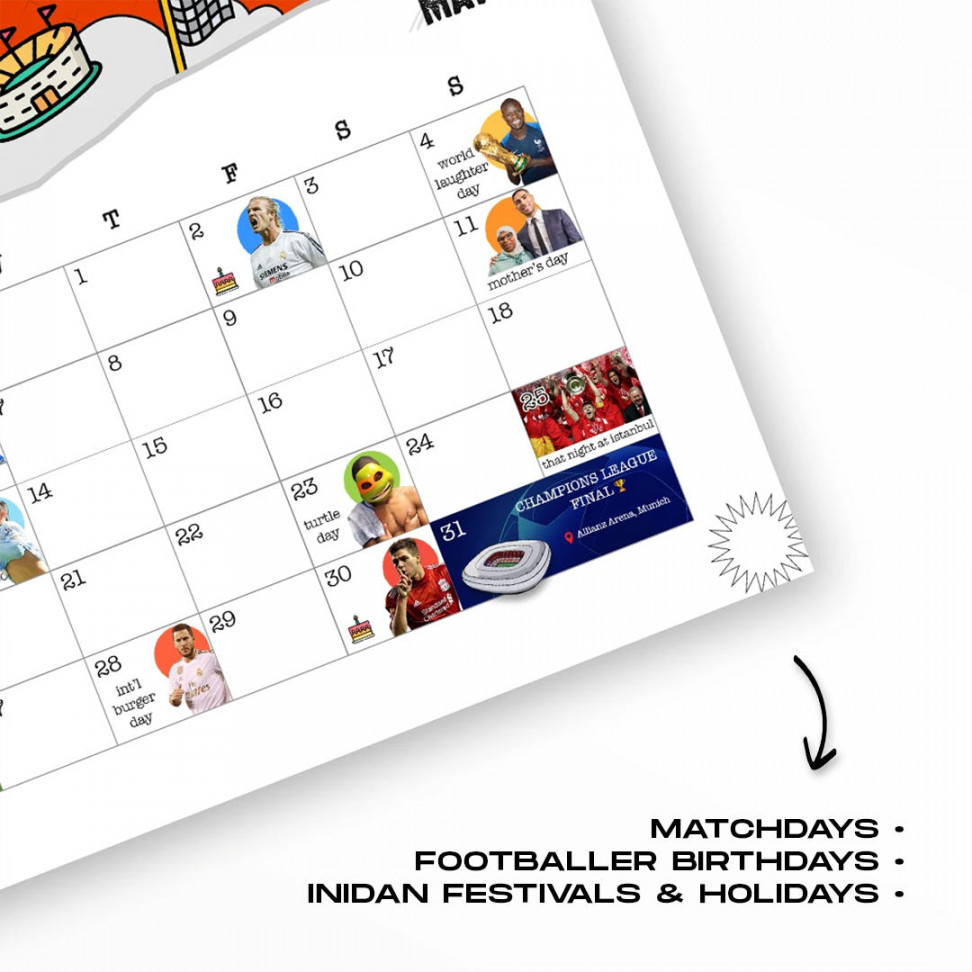 Football Desk Calendar & Planner - Motivational