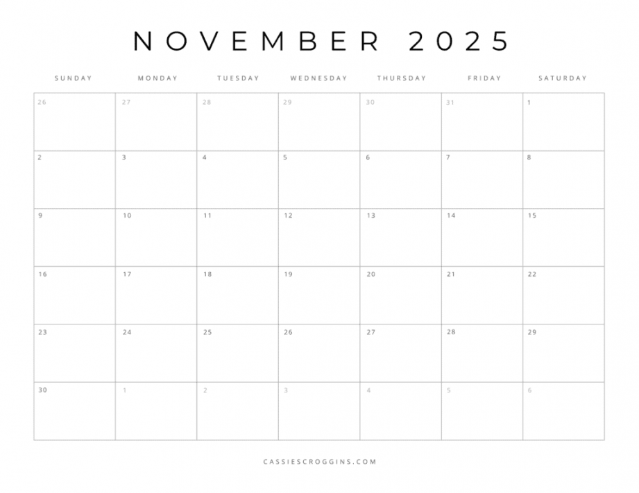 Free Printable  Blank Calendar Templates (All  Months)