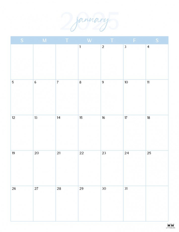 January  Calendars -  FREE Printables  Printabulls