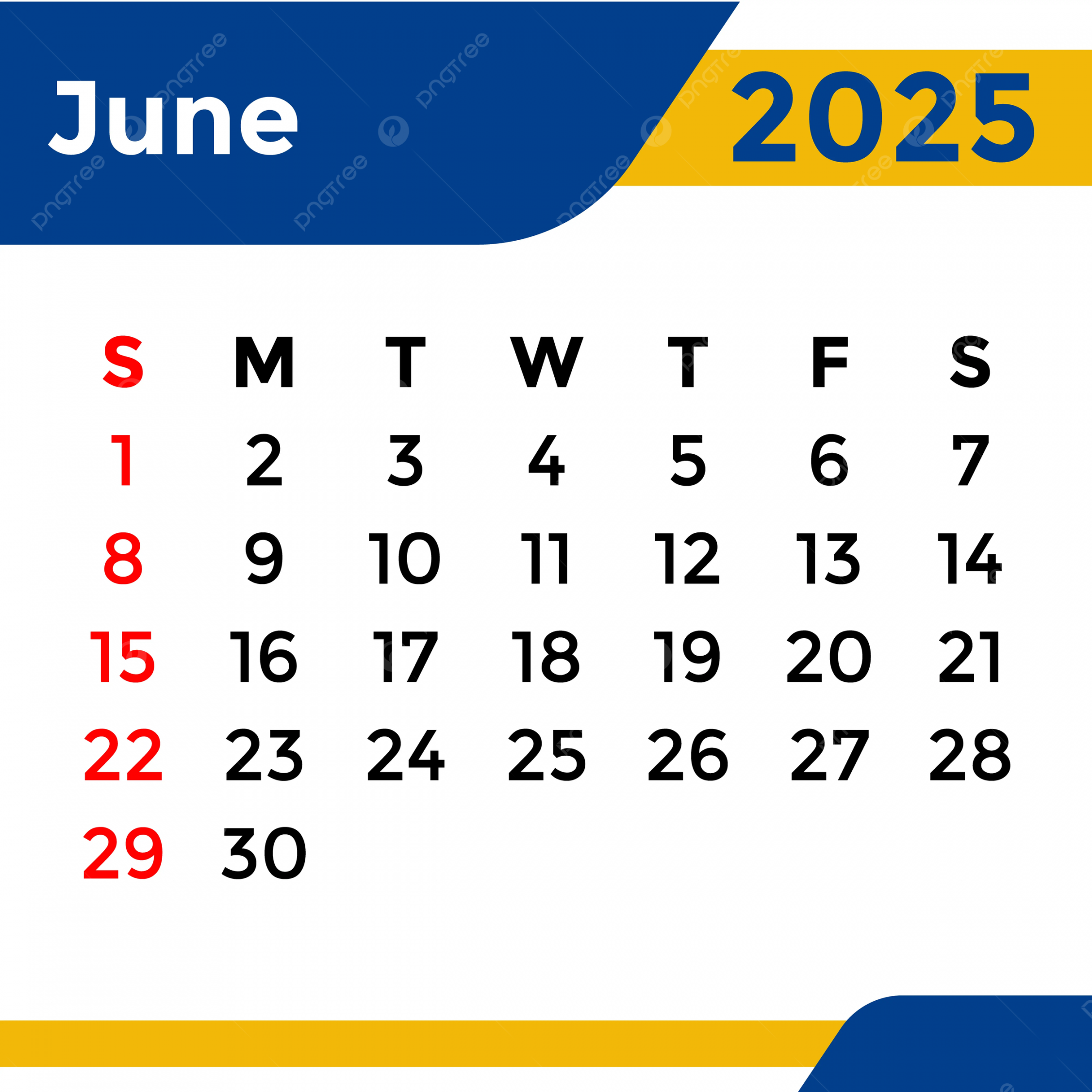 June  Calendar PNG Transparent Images Free Download  Vector