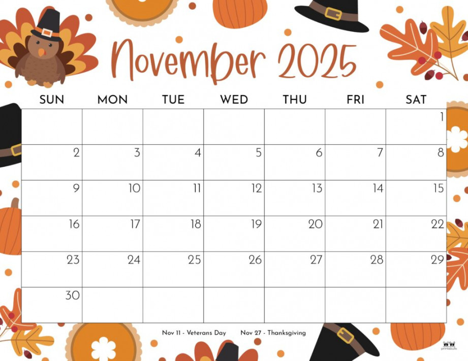 November  Calendars -  FREE Printables  Printabulls