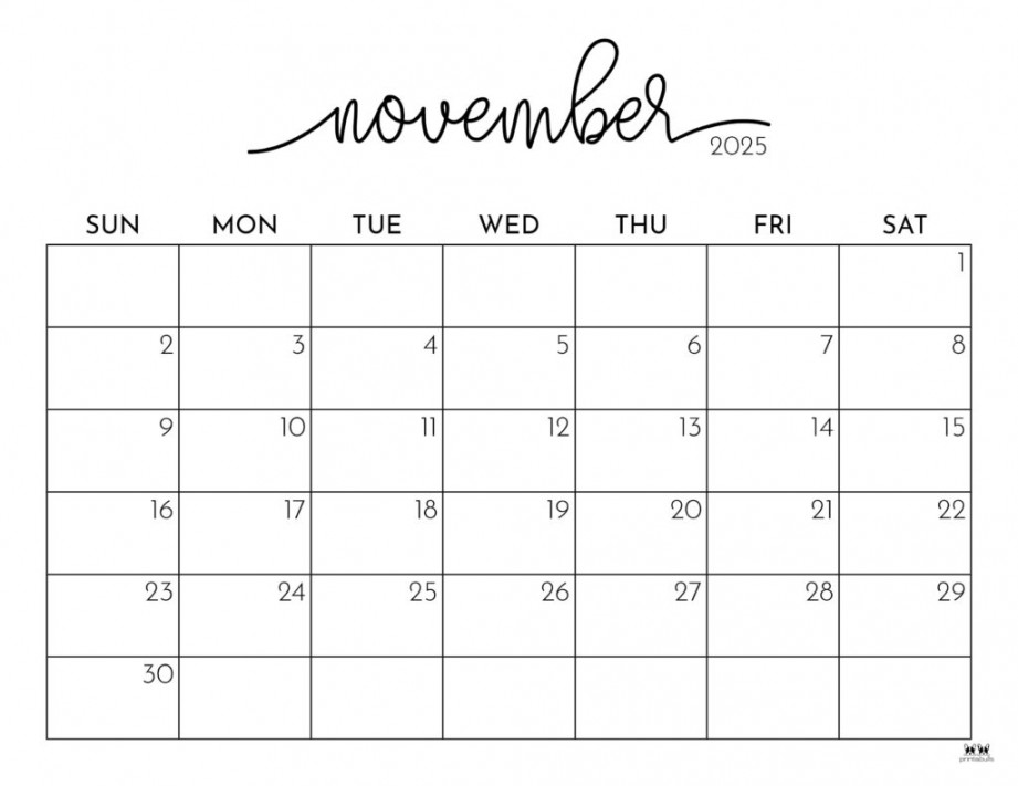 November  Calendars -  FREE Printables  Printabulls