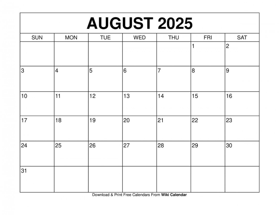 August  Calendar - Printable Templates & More