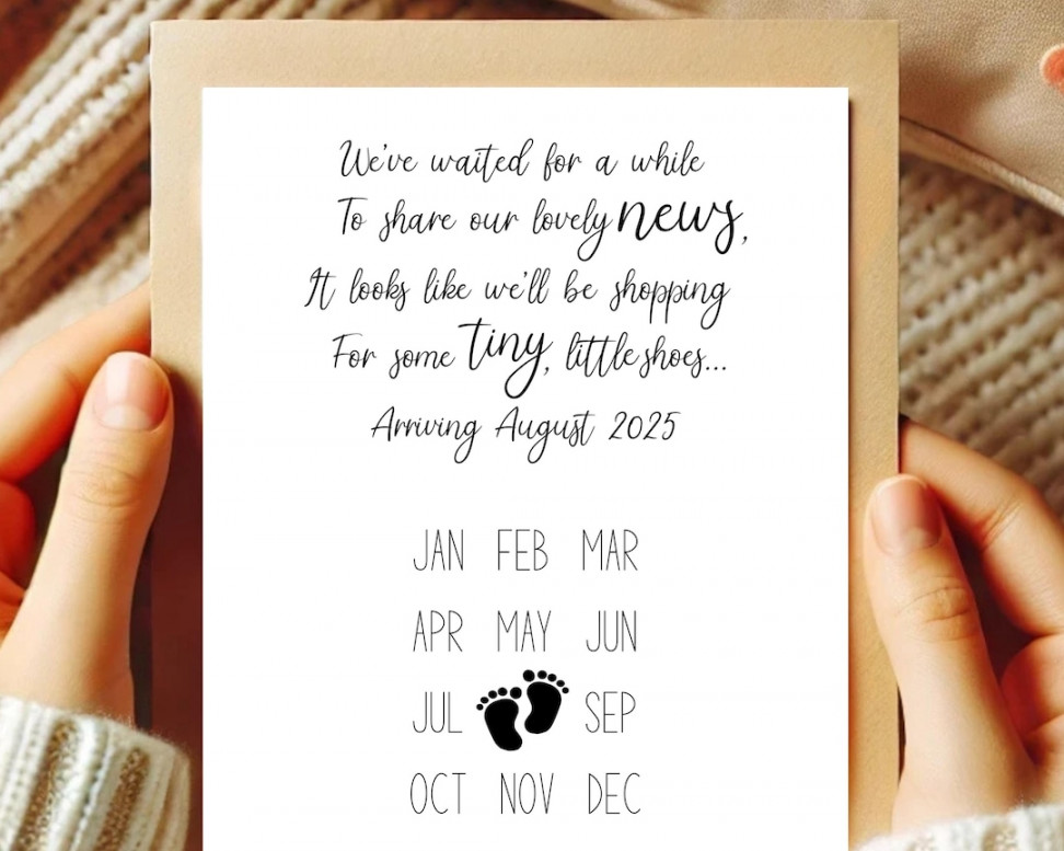 AUGUST  Pregnancy Announcement Quote Calendar, Social Media Pregnant  Announcement, Expecting Baby Printable Card, Baby Due Date - Etsy