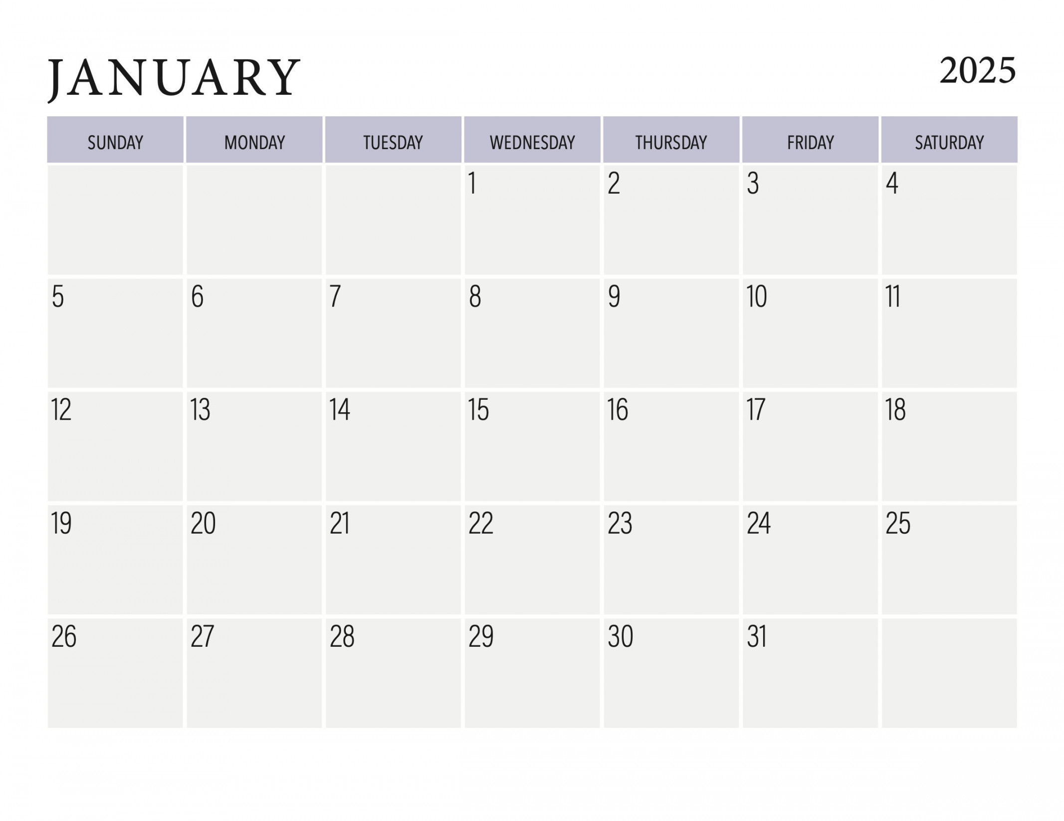 Calendar Template for Adobe Indesign