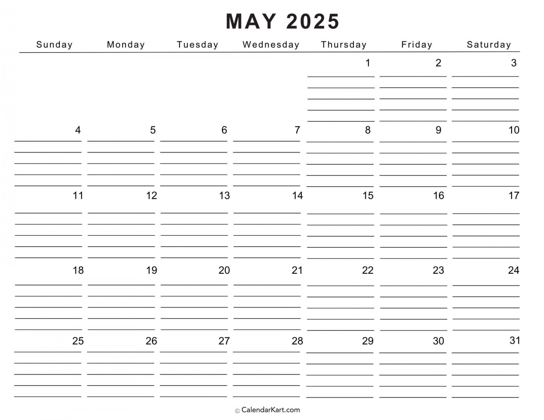 Cute May  Calendars -  Free Functional Templates