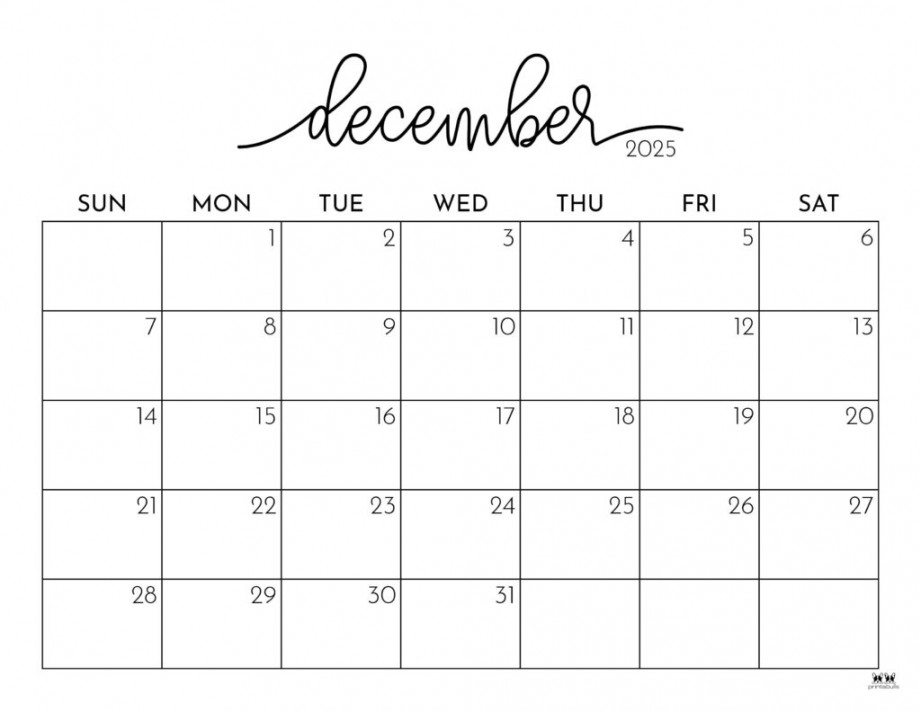 December  Calendars -  FREE Printables  Printabulls