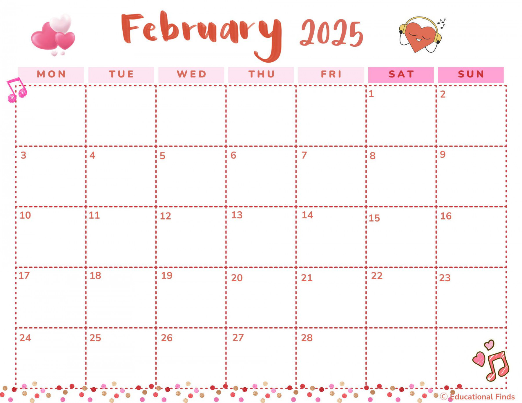 February  Calendar (Digital, Printable)