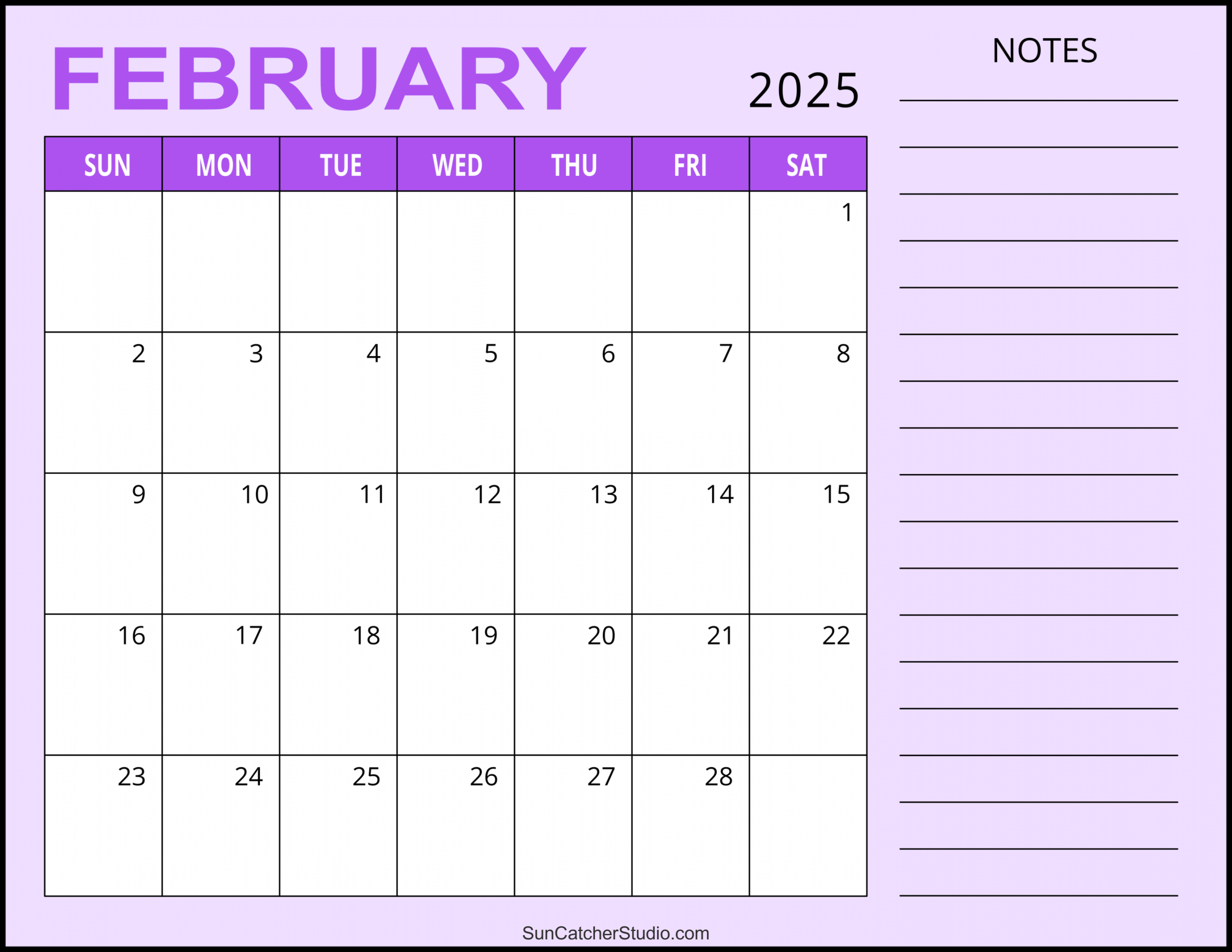 February  Calendar (Free Printable) – DIY Projects, Patterns