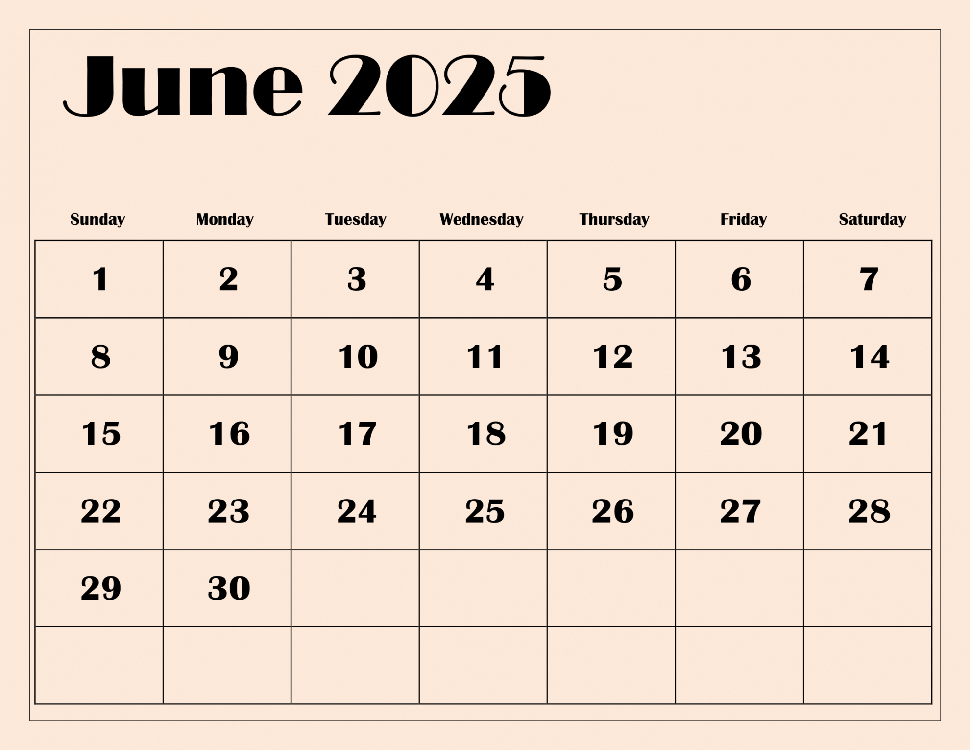 Free June  Calendar Printable PDF Template with Holidays