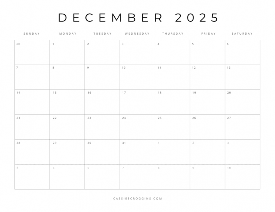 Free Printable  Blank Calendar Templates (All  Months)