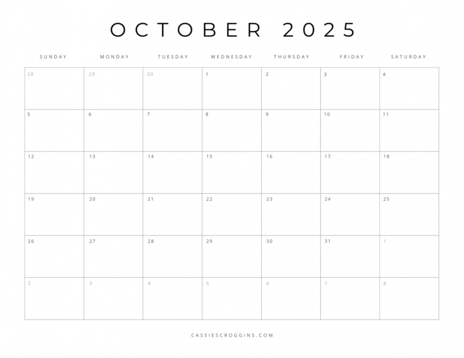 Free Printable  Blank Calendar Templates (All  Months)