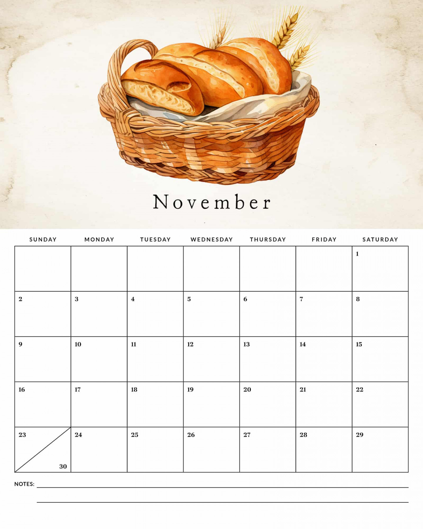 Free Printable  Farmhouse Kitchen Calendar - The Cottage Market