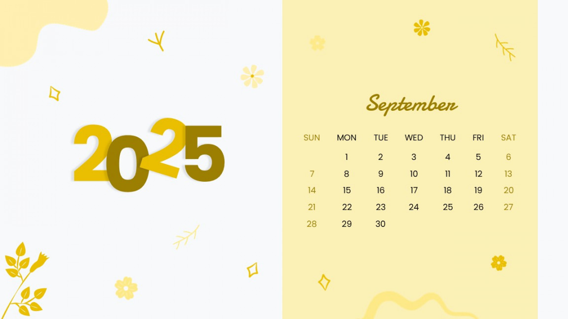 Free  September Calendar Template For PowerPoint and Google