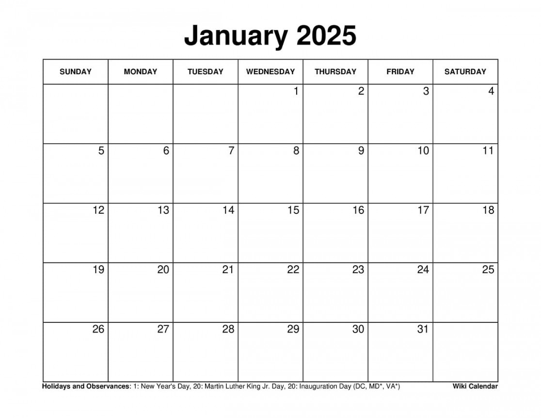 January  Calendar - Printable Templates & More