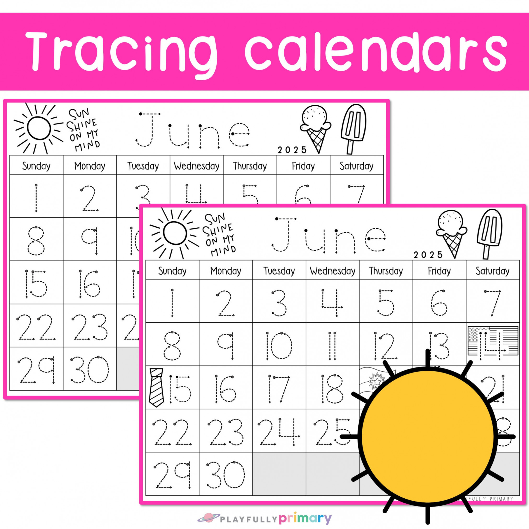 June Calendar  Printable Calendar Tracing Worksheets, Calendar