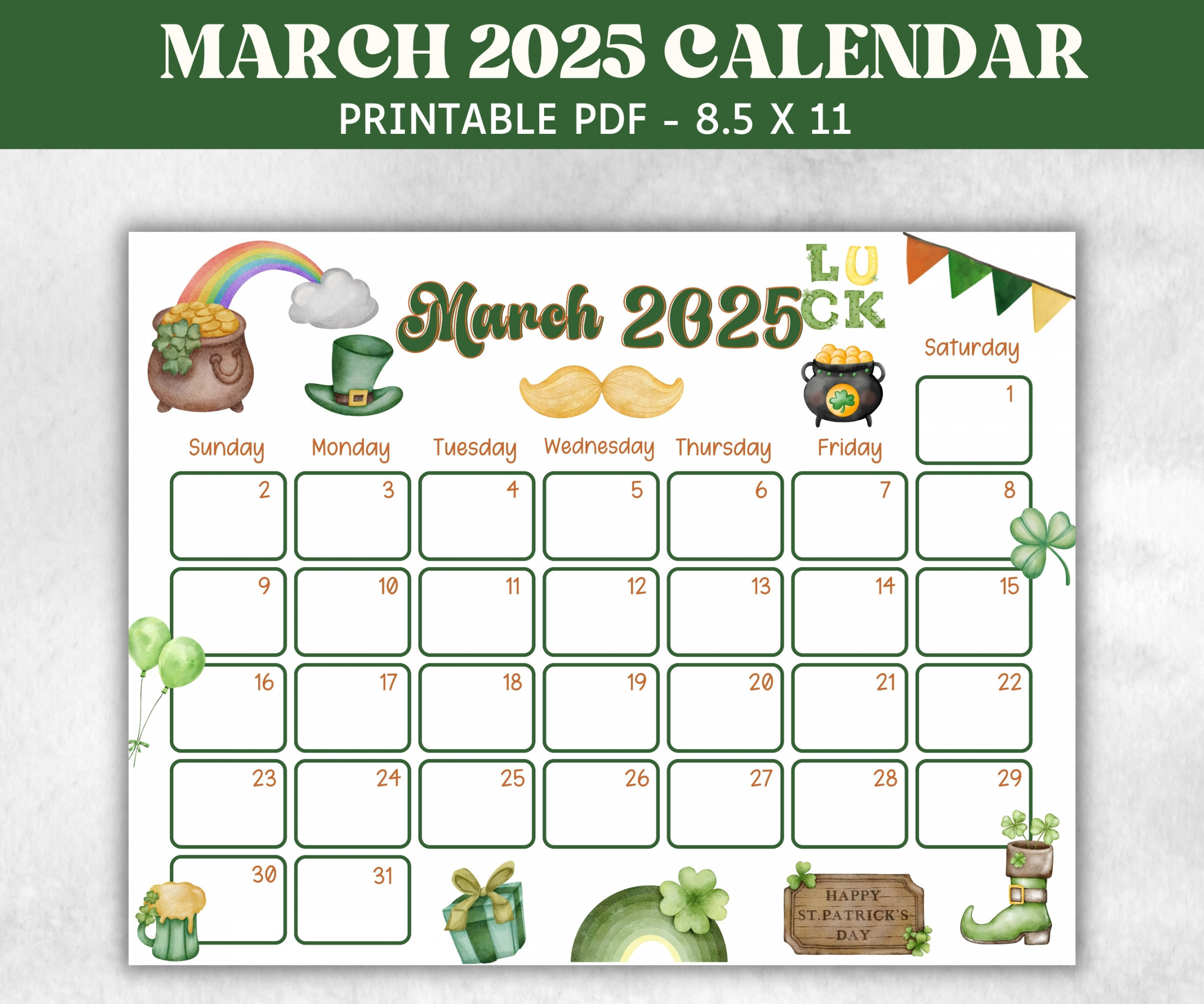 Kids March  Calendar, Printable  Calendar, Homeschool