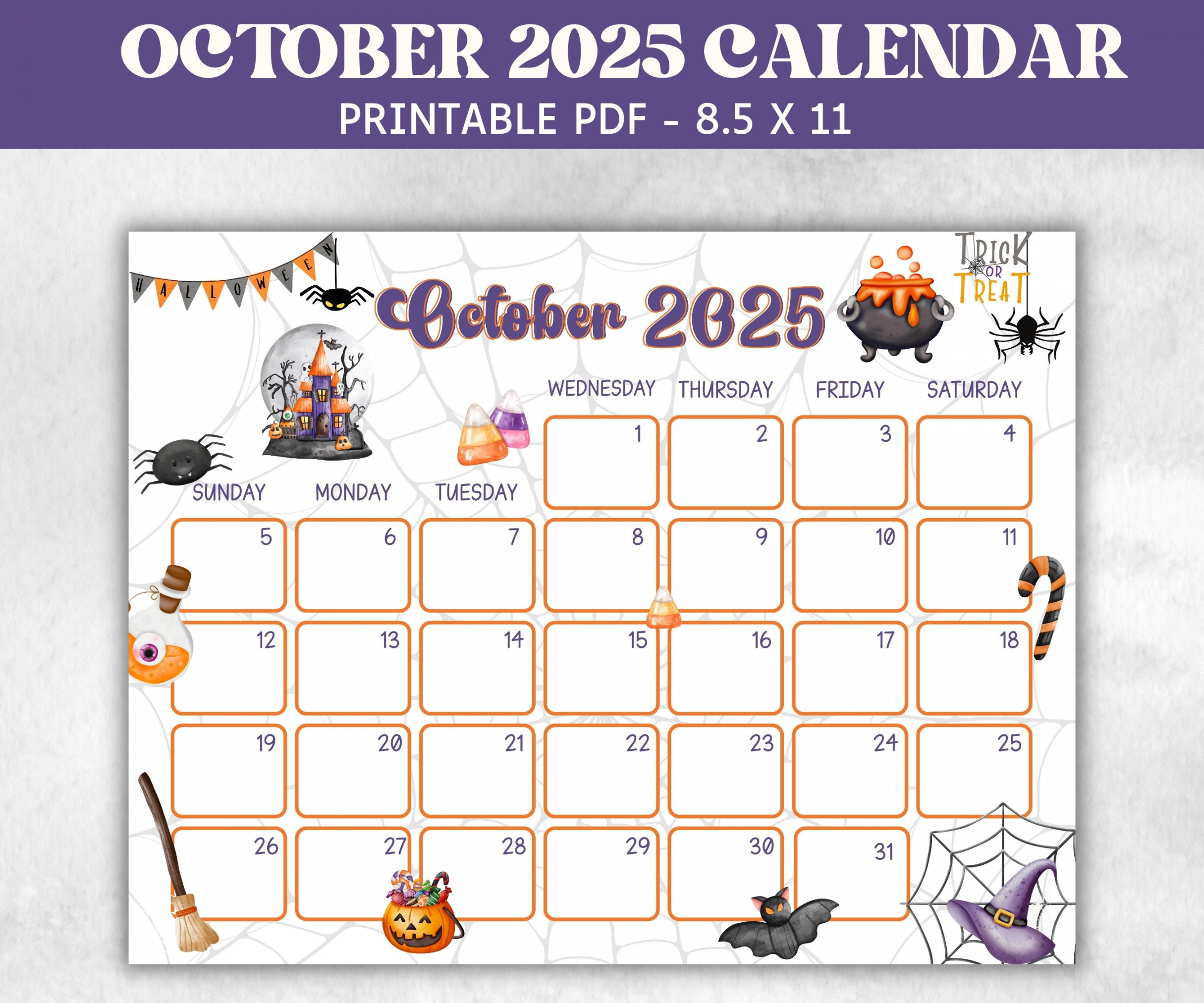 Kids October  Calendar, Printable  Calendar, Homeschool