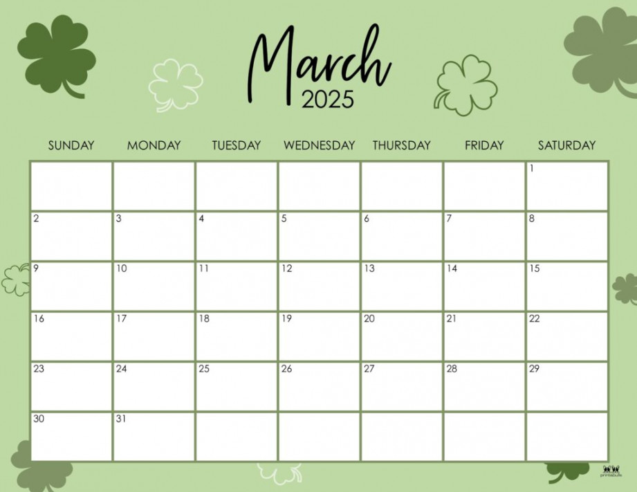 March  Calendars -  FREE Printables  Printabulls