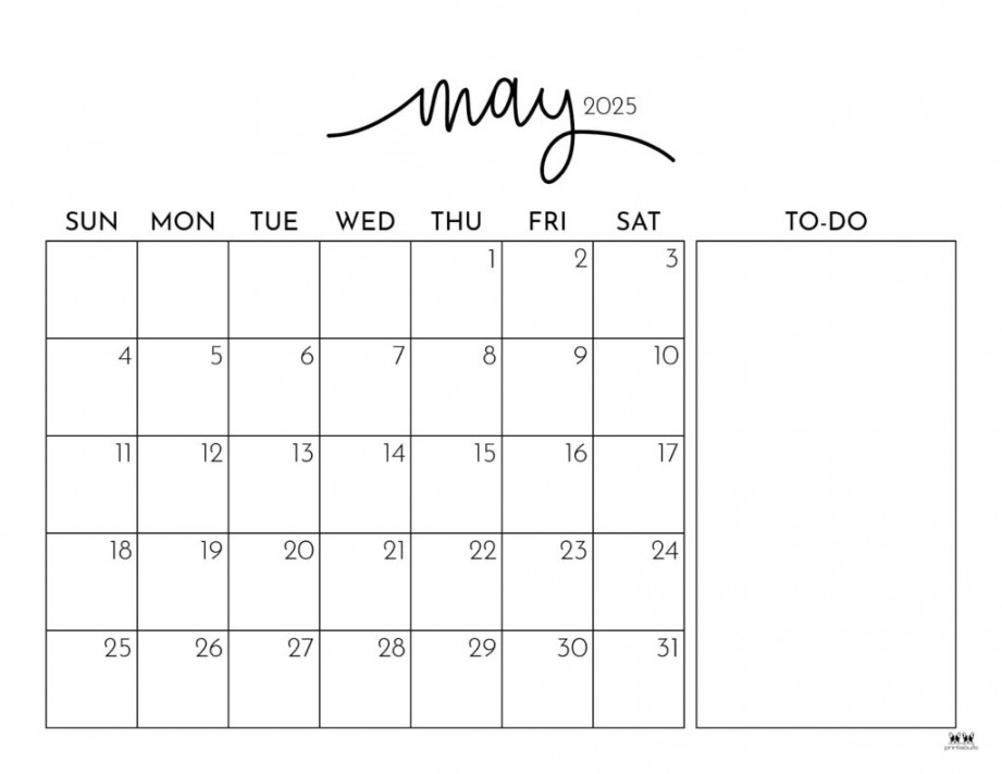 May  Calendars -  FREE Printables  Printabulls