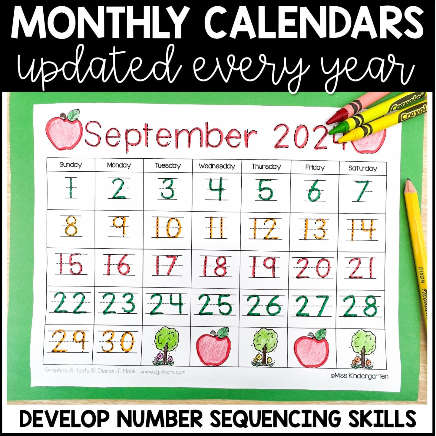 Monthly Editable Calendar Templates  &  plus Yearly Updates! - Miss  Kindergarten